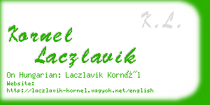 kornel laczlavik business card